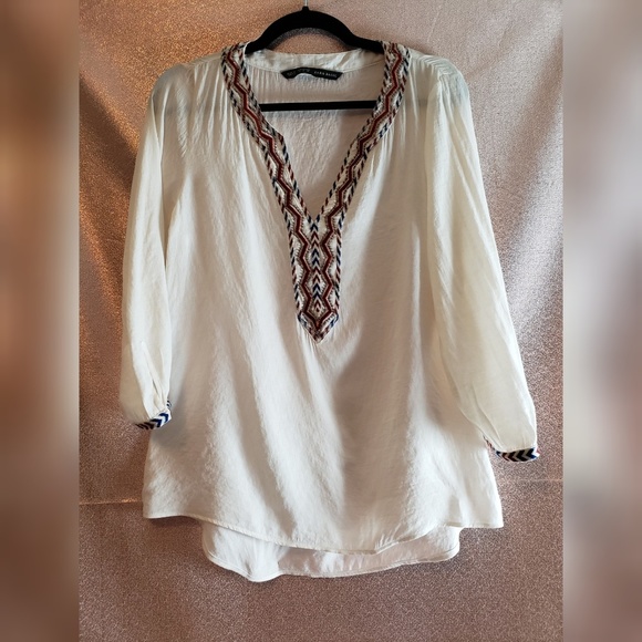Zara Tops - Zara Embroidered Tunic Small